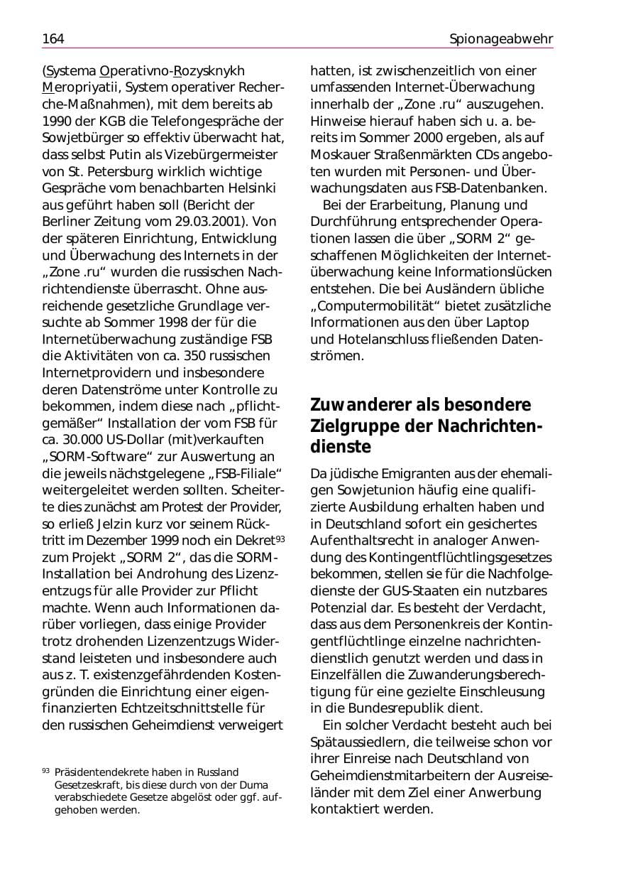 Seite 166 des Verfassungsschutzbericht 2002 Niedersachsen