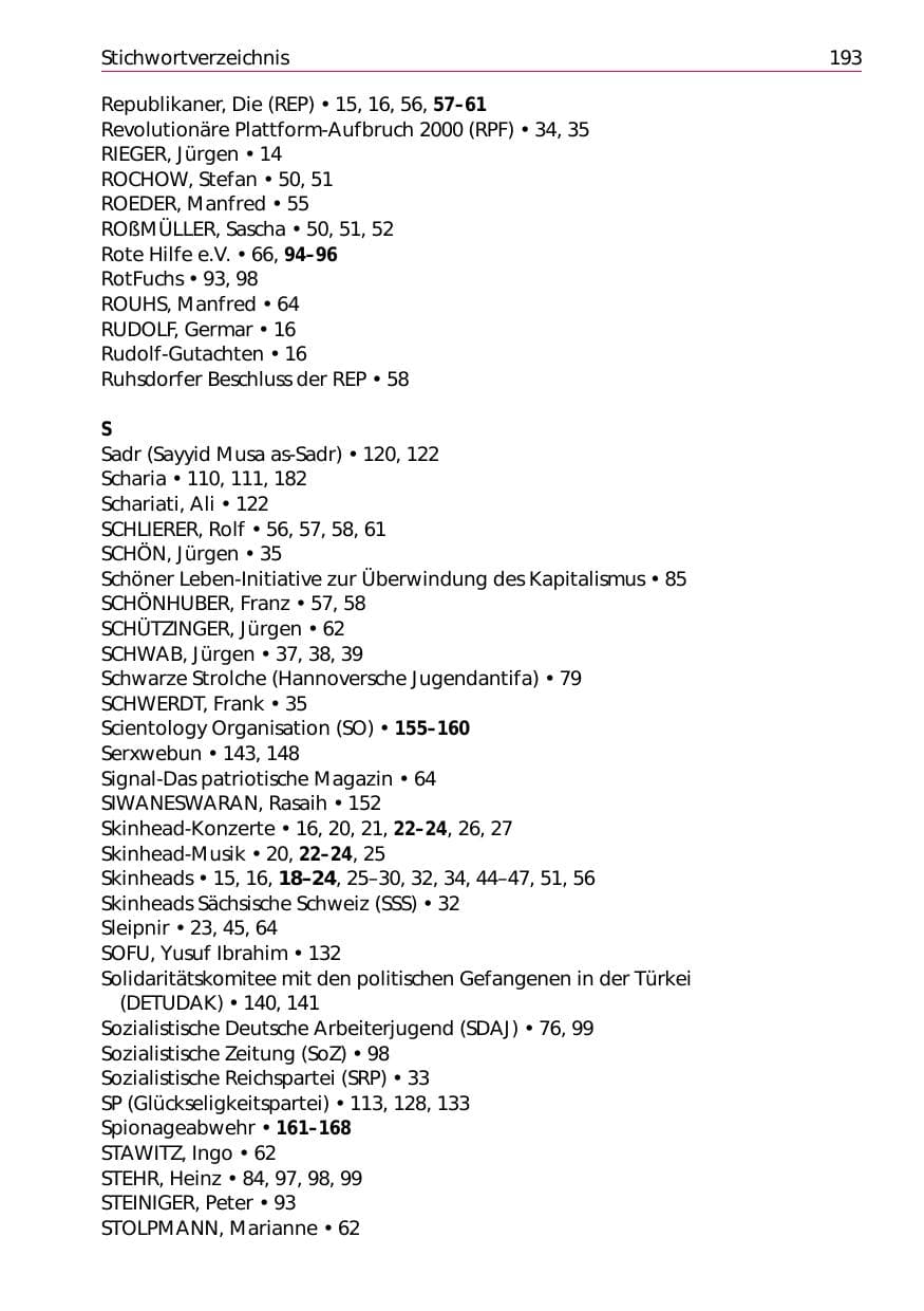 Seite 195 des Verfassungsschutzbericht 2002 Niedersachsen
