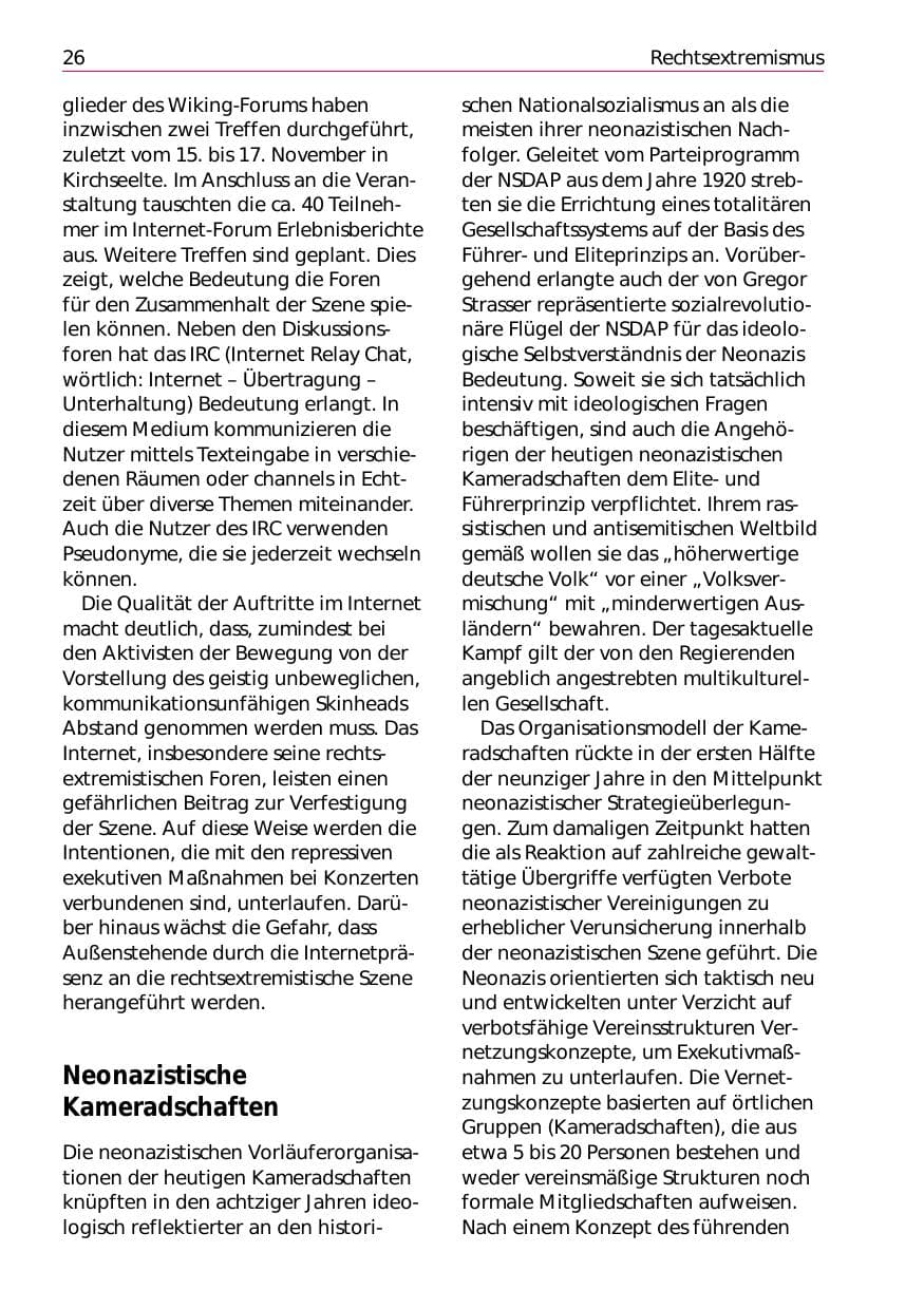 Seite 28 des Verfassungsschutzbericht 2002 Niedersachsen