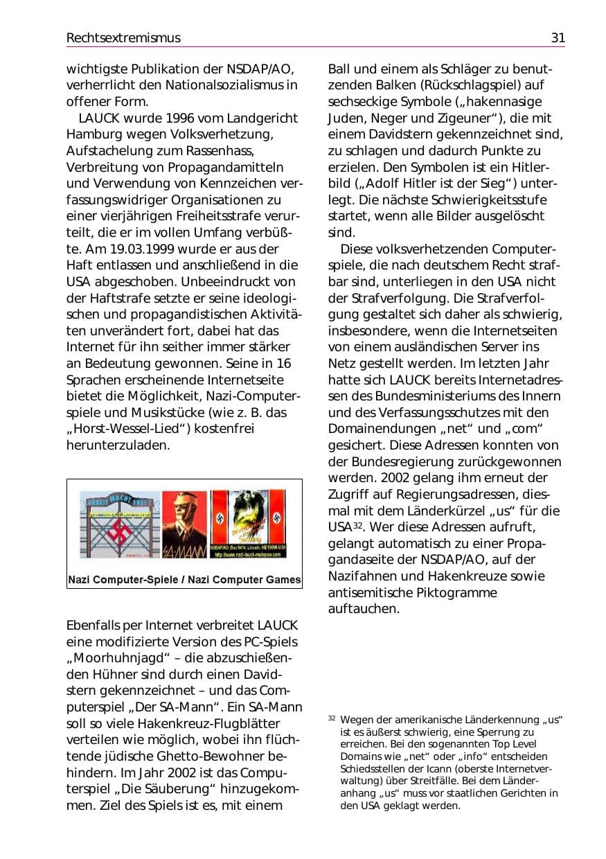 Seite 33 des Verfassungsschutzbericht 2002 Niedersachsen