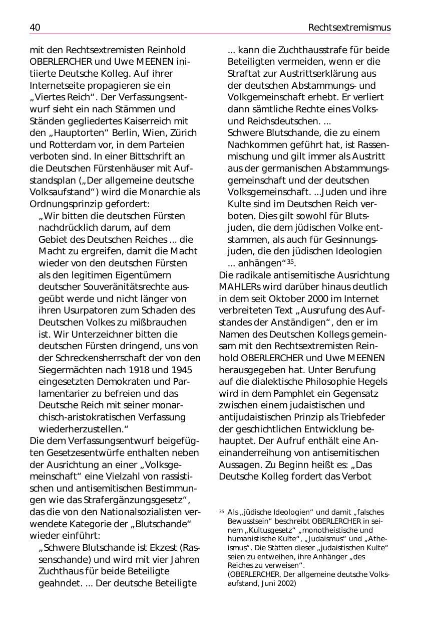 Seite 42 des Verfassungsschutzbericht 2002 Niedersachsen