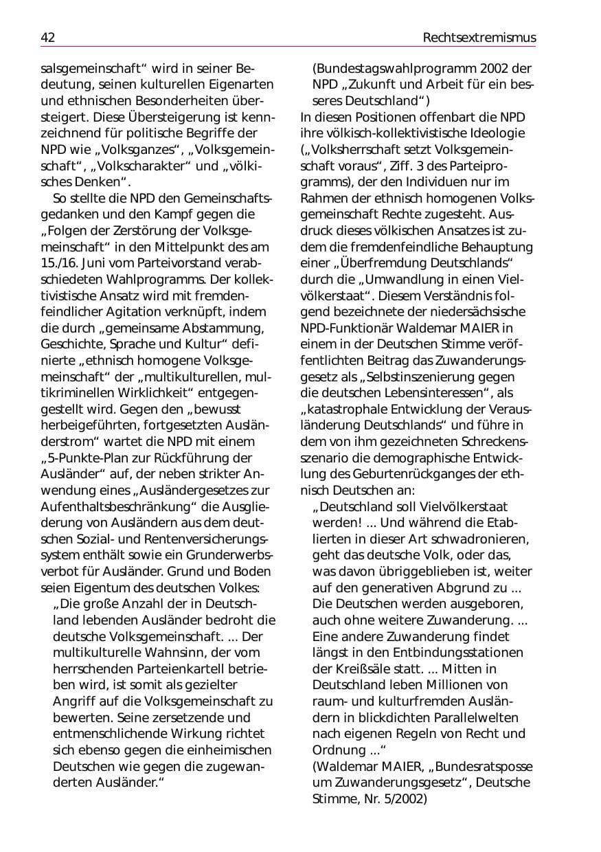 Seite 44 des Verfassungsschutzbericht 2002 Niedersachsen