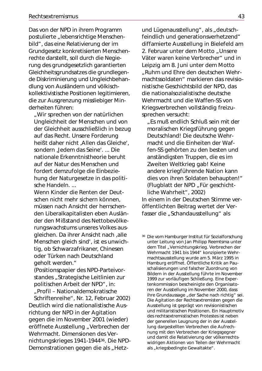 Seite 45 des Verfassungsschutzbericht 2002 Niedersachsen