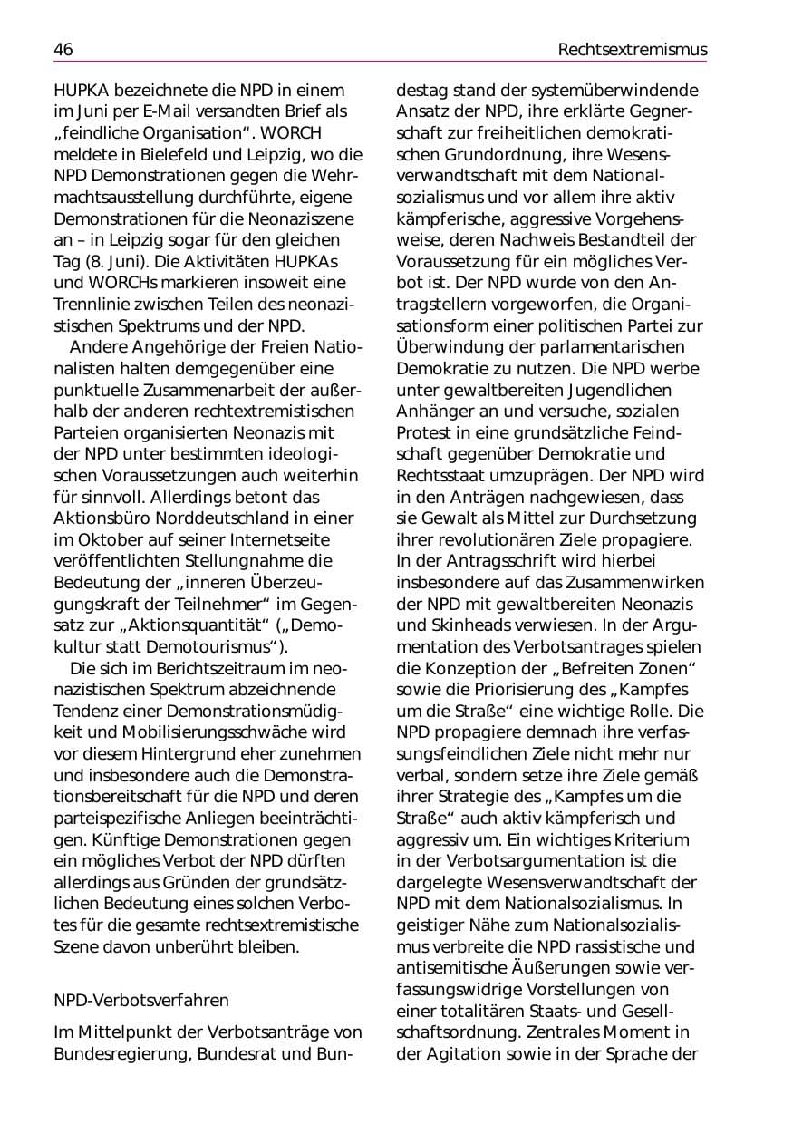 Seite 48 des Verfassungsschutzbericht 2002 Niedersachsen