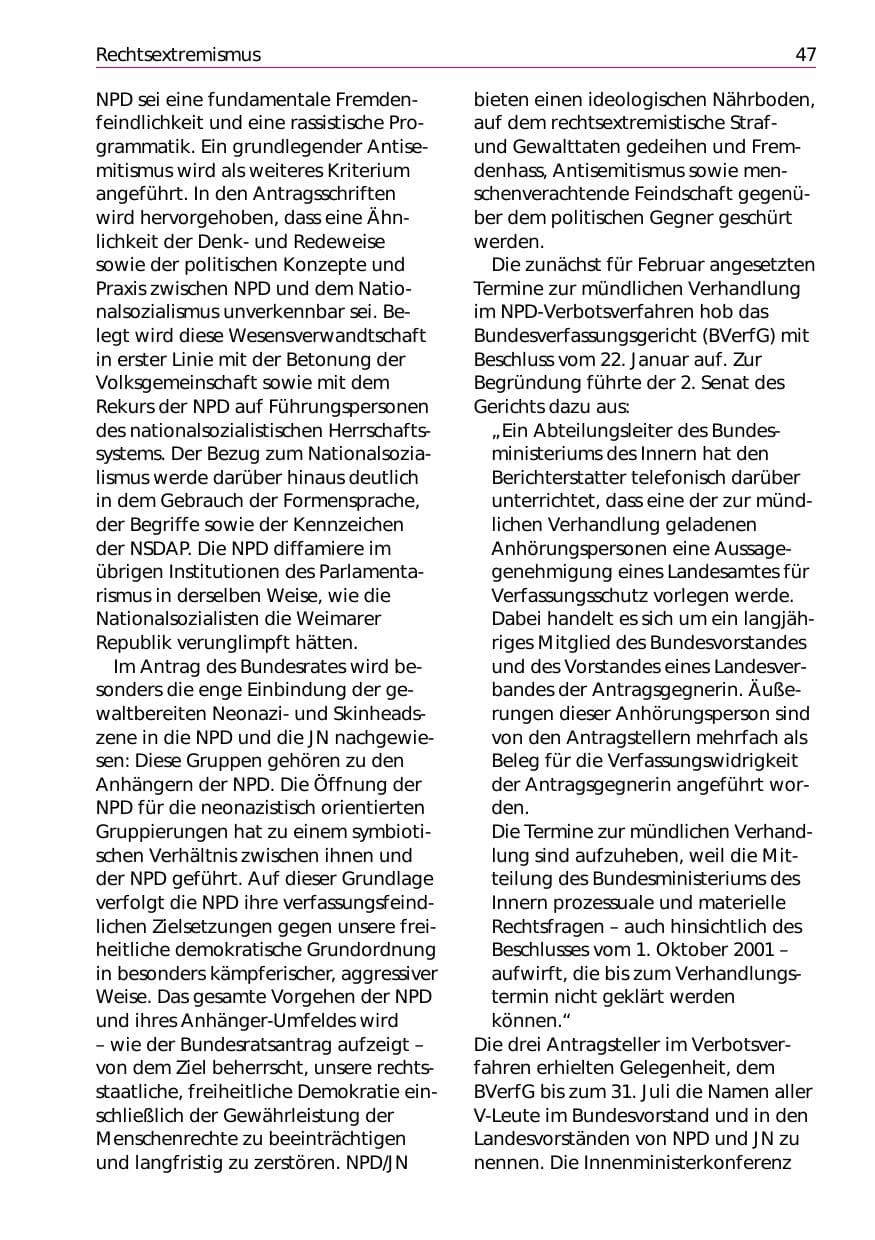 Seite 49 des Verfassungsschutzbericht 2002 Niedersachsen
