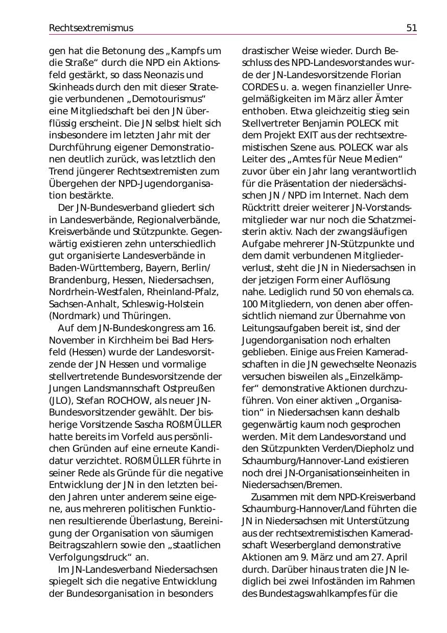 Seite 53 des Verfassungsschutzbericht 2002 Niedersachsen