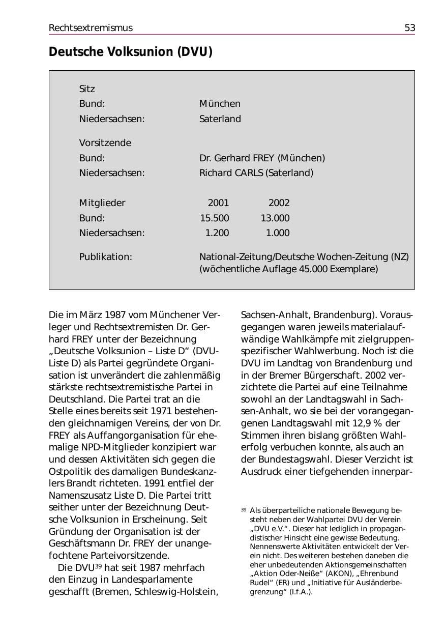 Seite 55 des Verfassungsschutzbericht 2002 Niedersachsen