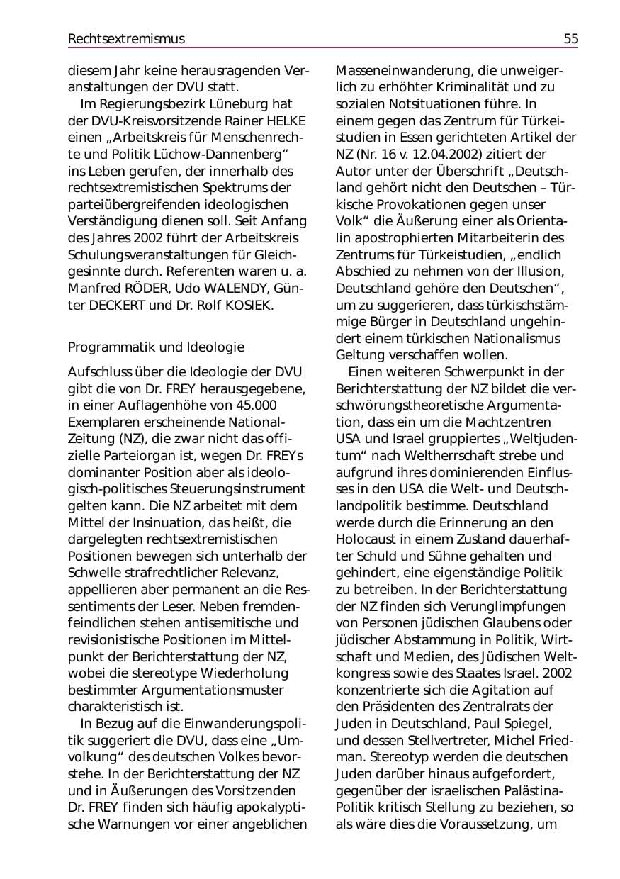 Seite 57 des Verfassungsschutzbericht 2002 Niedersachsen