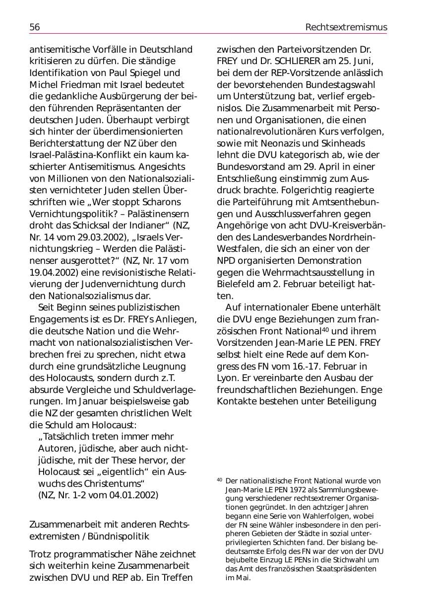 Seite 58 des Verfassungsschutzbericht 2002 Niedersachsen