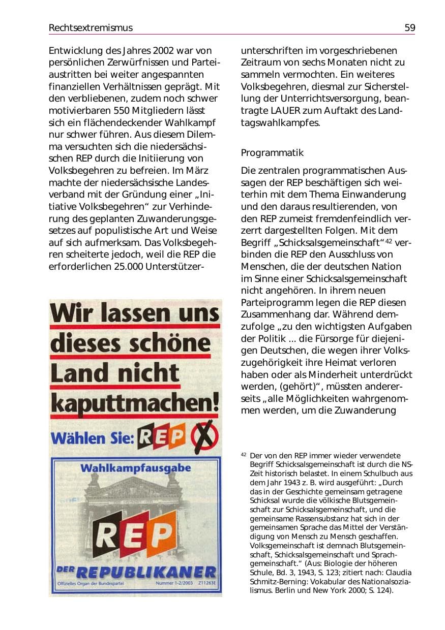 Seite 61 des Verfassungsschutzbericht 2002 Niedersachsen