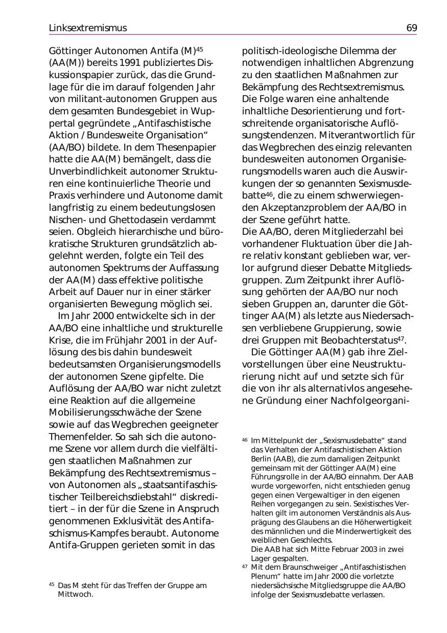 Seite 71 des Verfassungsschutzbericht 2002 Niedersachsen