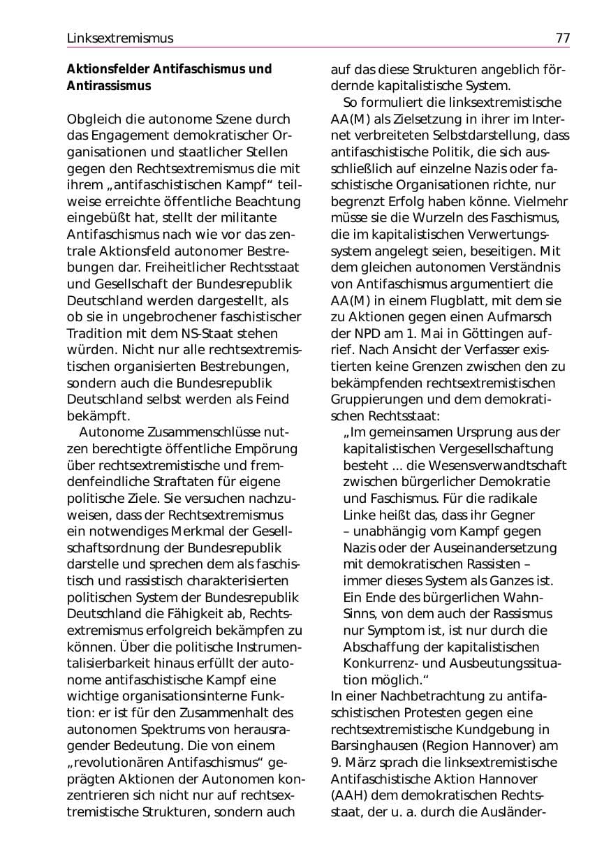 Seite 79 des Verfassungsschutzbericht 2002 Niedersachsen