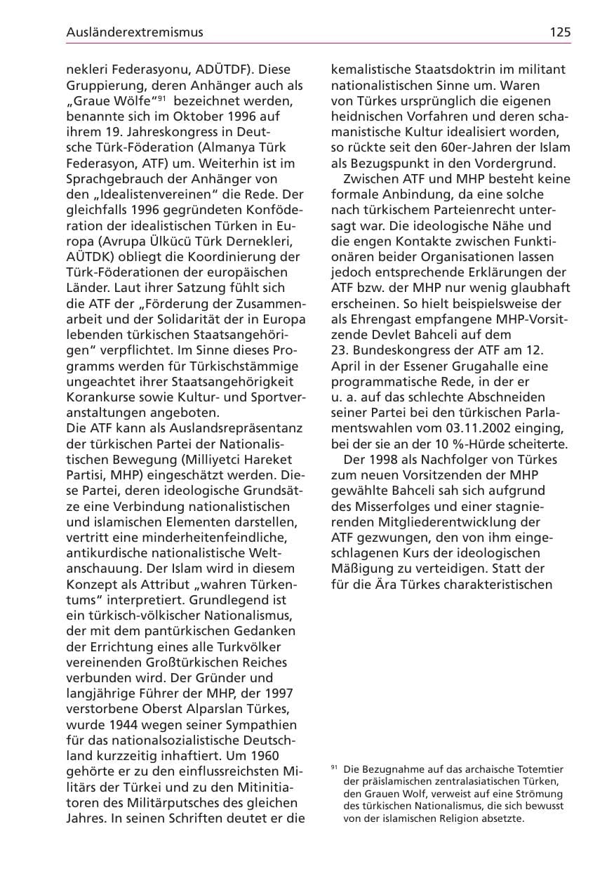 Seite 125 des Verfassungsschutzbericht 2003 Niedersachsen