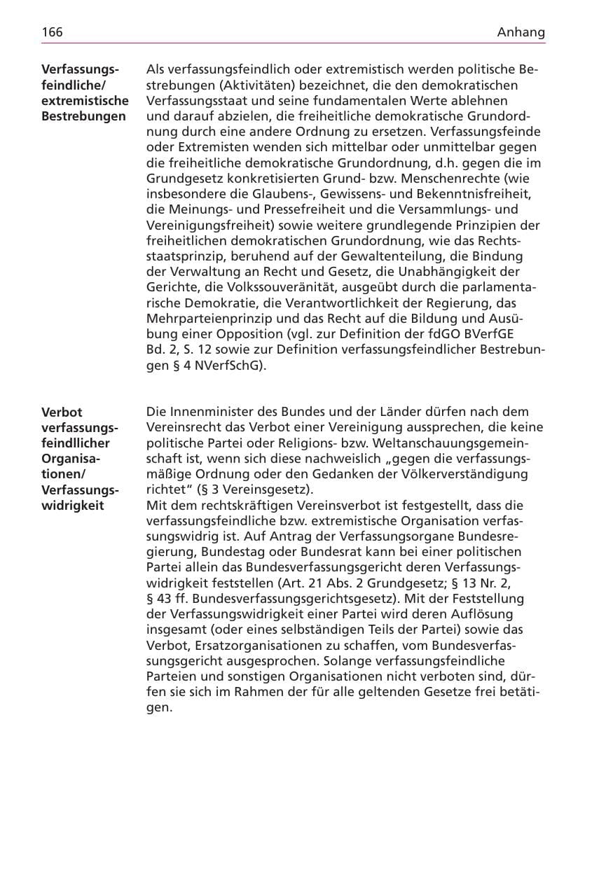 Seite 166 des Verfassungsschutzbericht 2003 Niedersachsen