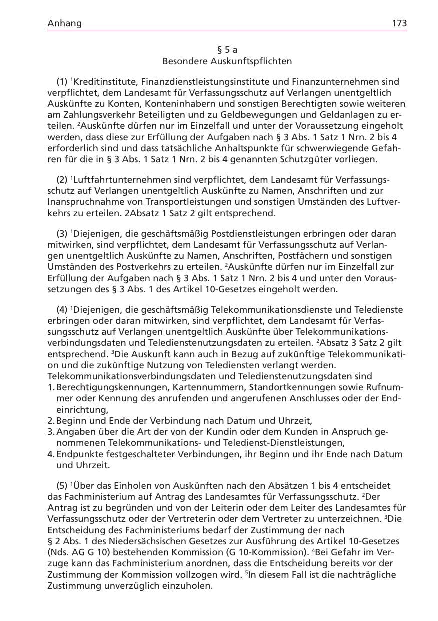 Seite 173 des Verfassungsschutzbericht 2003 Niedersachsen