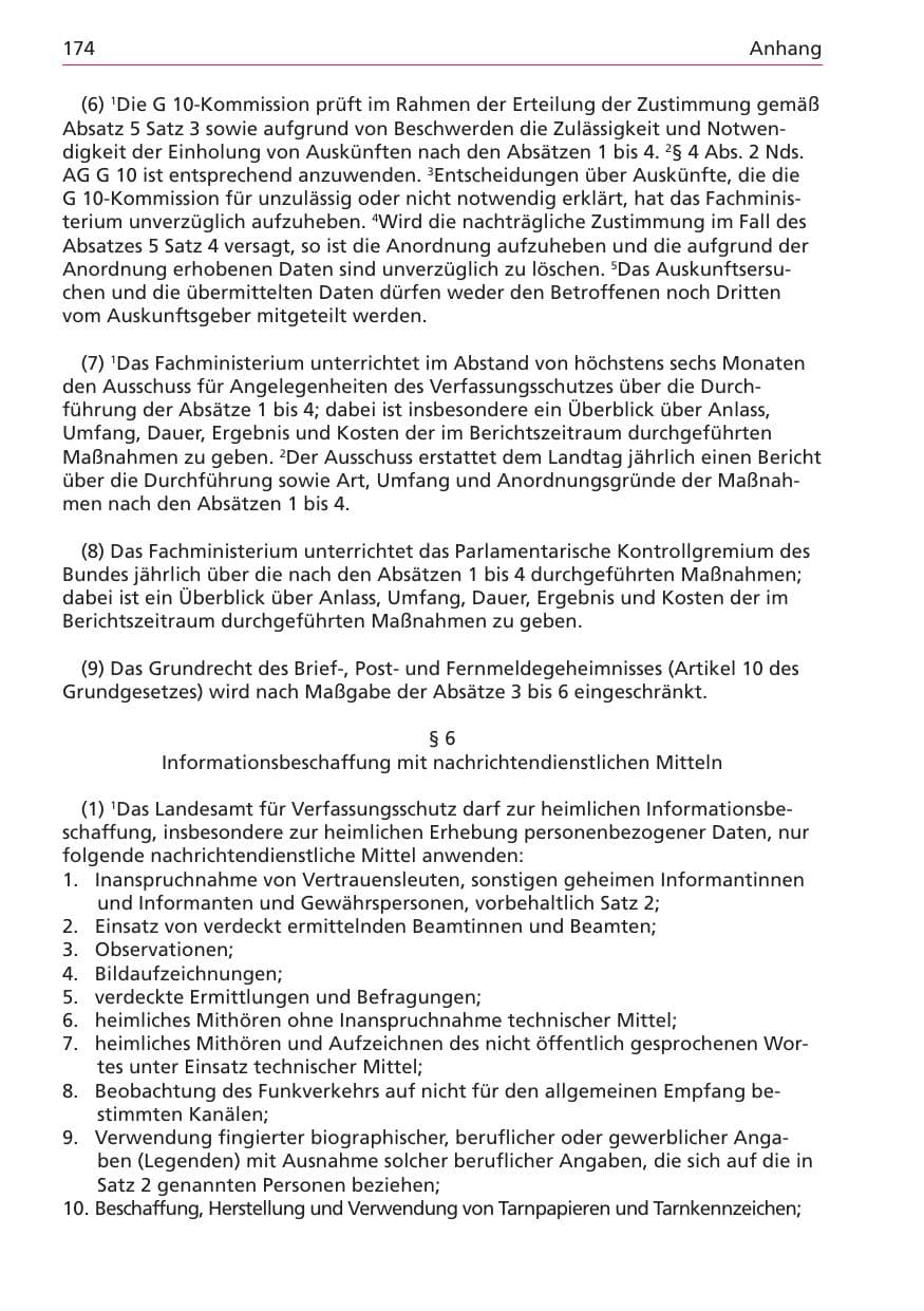 Seite 174 des Verfassungsschutzbericht 2003 Niedersachsen