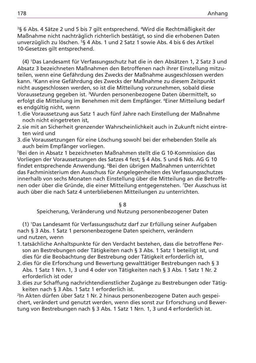 Seite 178 des Verfassungsschutzbericht 2003 Niedersachsen
