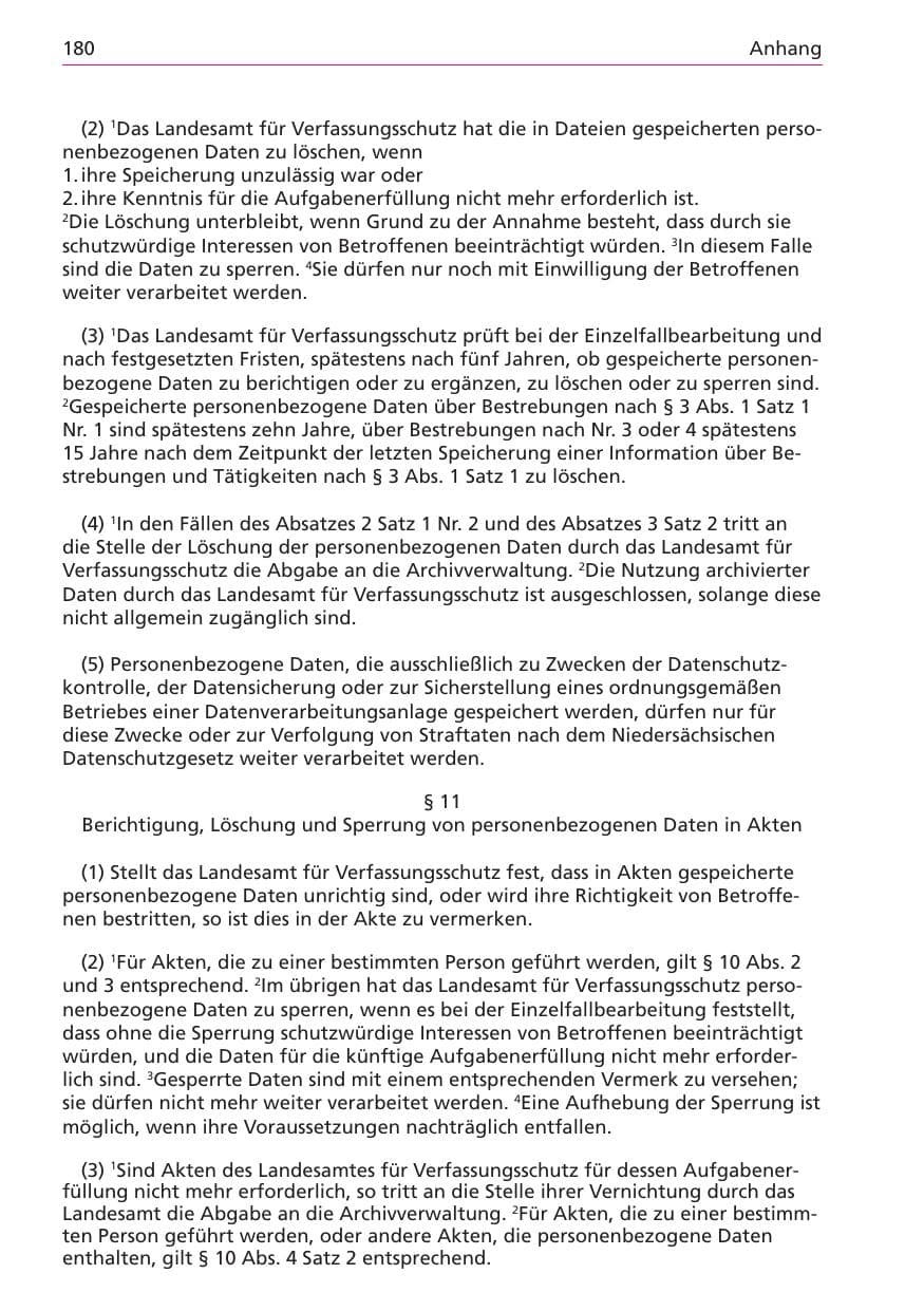 Seite 180 des Verfassungsschutzbericht 2003 Niedersachsen