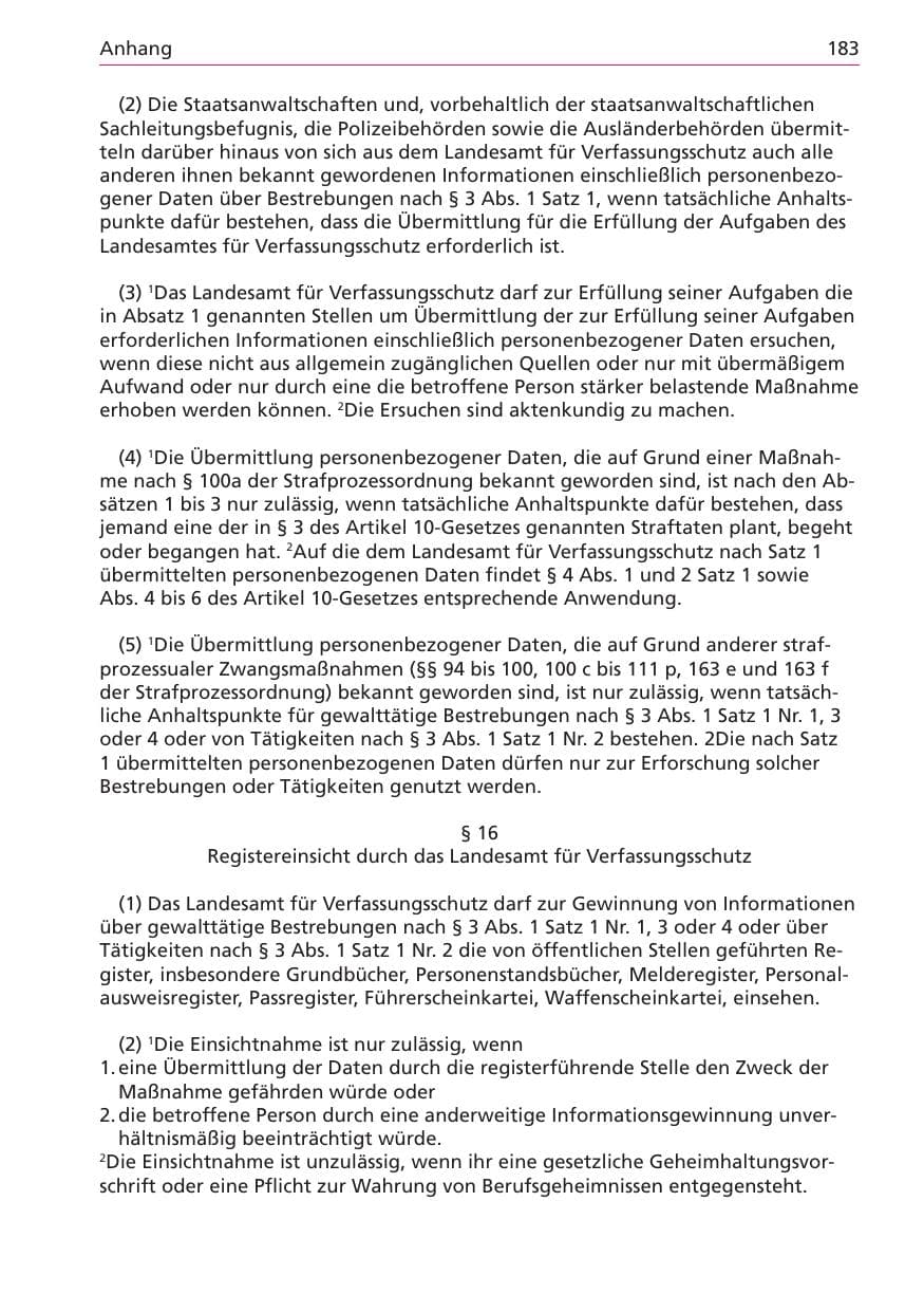 Seite 183 des Verfassungsschutzbericht 2003 Niedersachsen