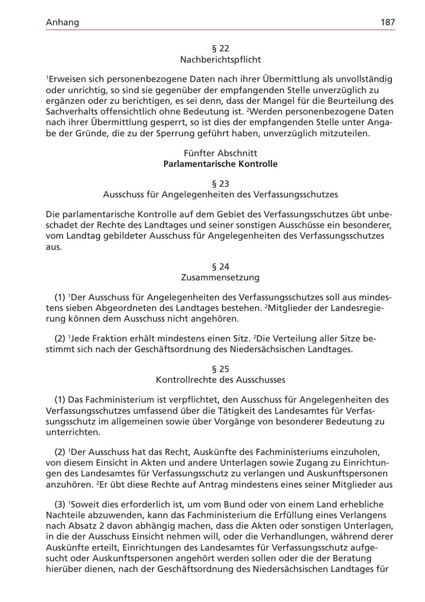 Seite 187 des Verfassungsschutzbericht 2003 Niedersachsen