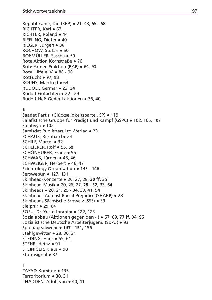 Seite 197 des Verfassungsschutzbericht 2003 Niedersachsen