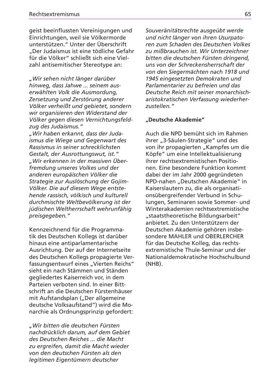 Seite 65 des Verfassungsschutzbericht 2003 Niedersachsen