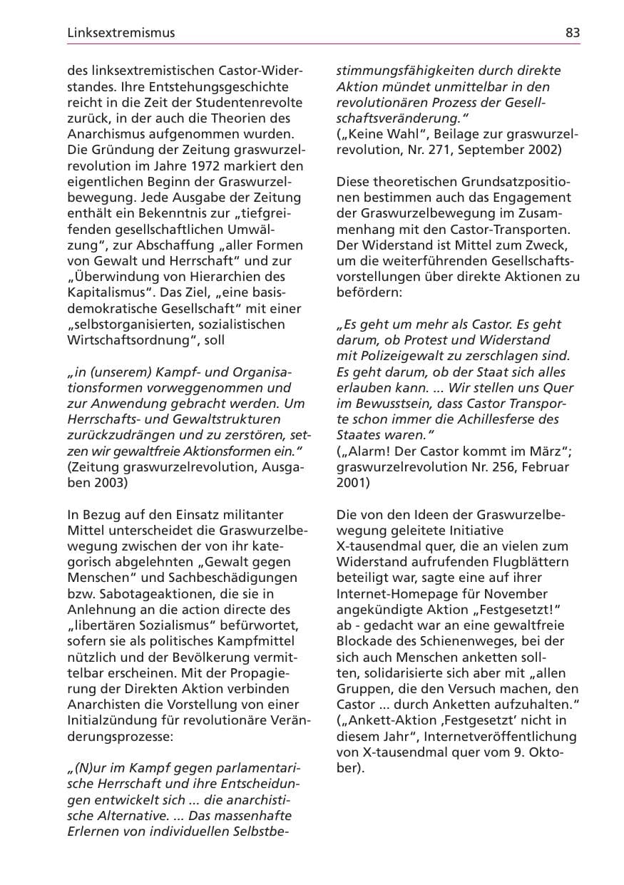 Seite 83 des Verfassungsschutzbericht 2003 Niedersachsen