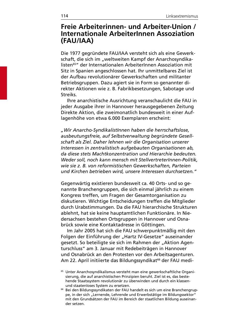 Seite 114 des Verfassungsschutzbericht 2005 Niedersachsen