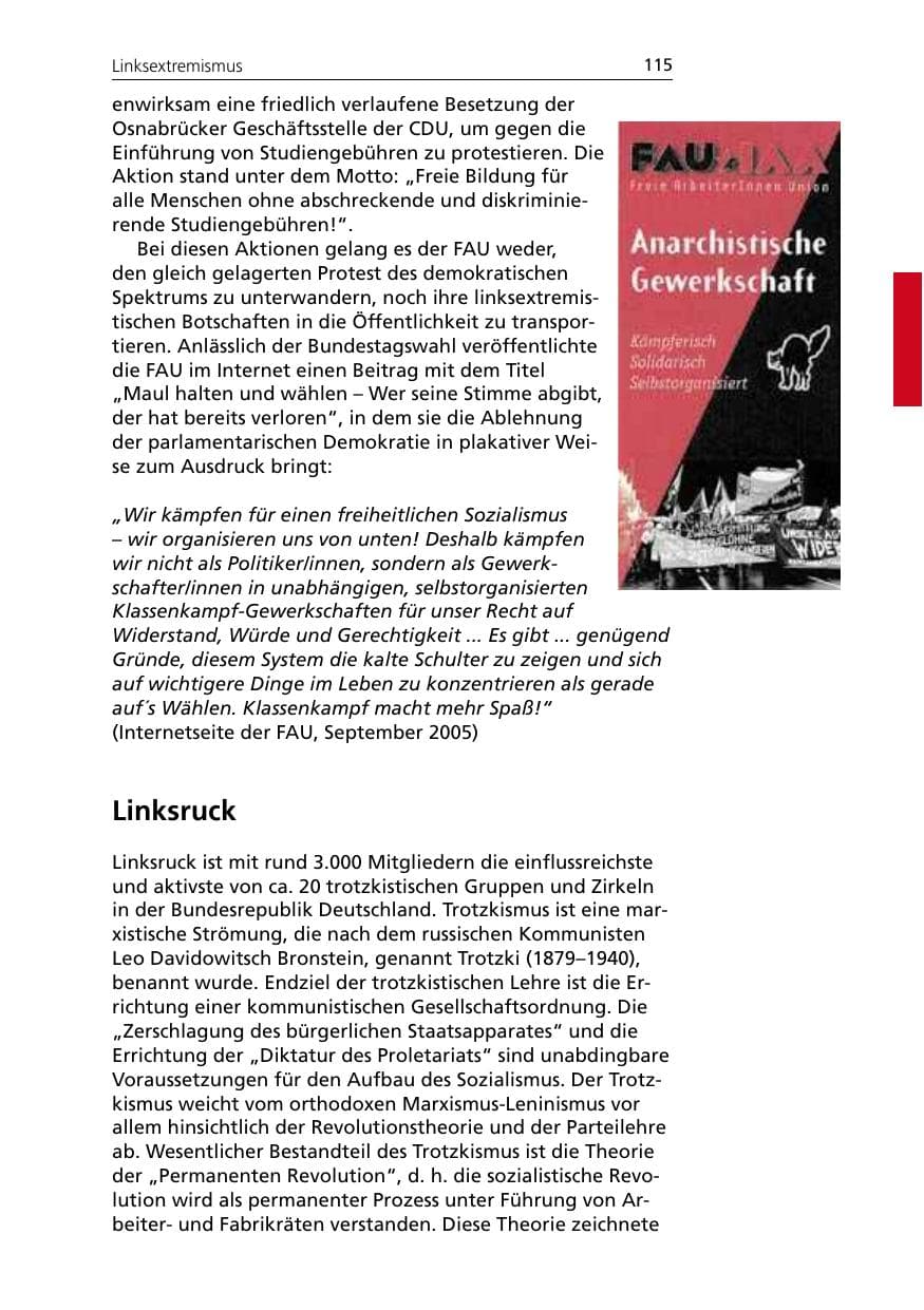 Seite 115 des Verfassungsschutzbericht 2005 Niedersachsen