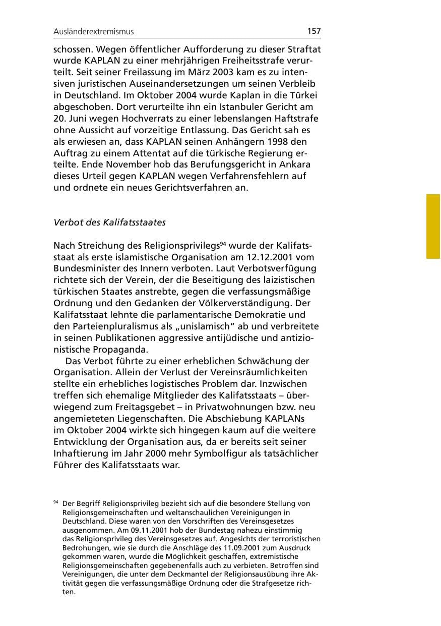 Seite 157 des Verfassungsschutzbericht 2005 Niedersachsen