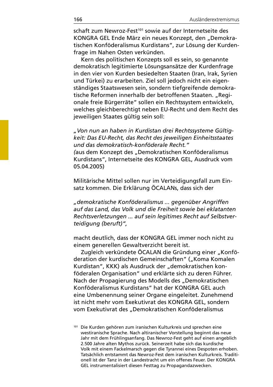 Seite 166 des Verfassungsschutzbericht 2005 Niedersachsen