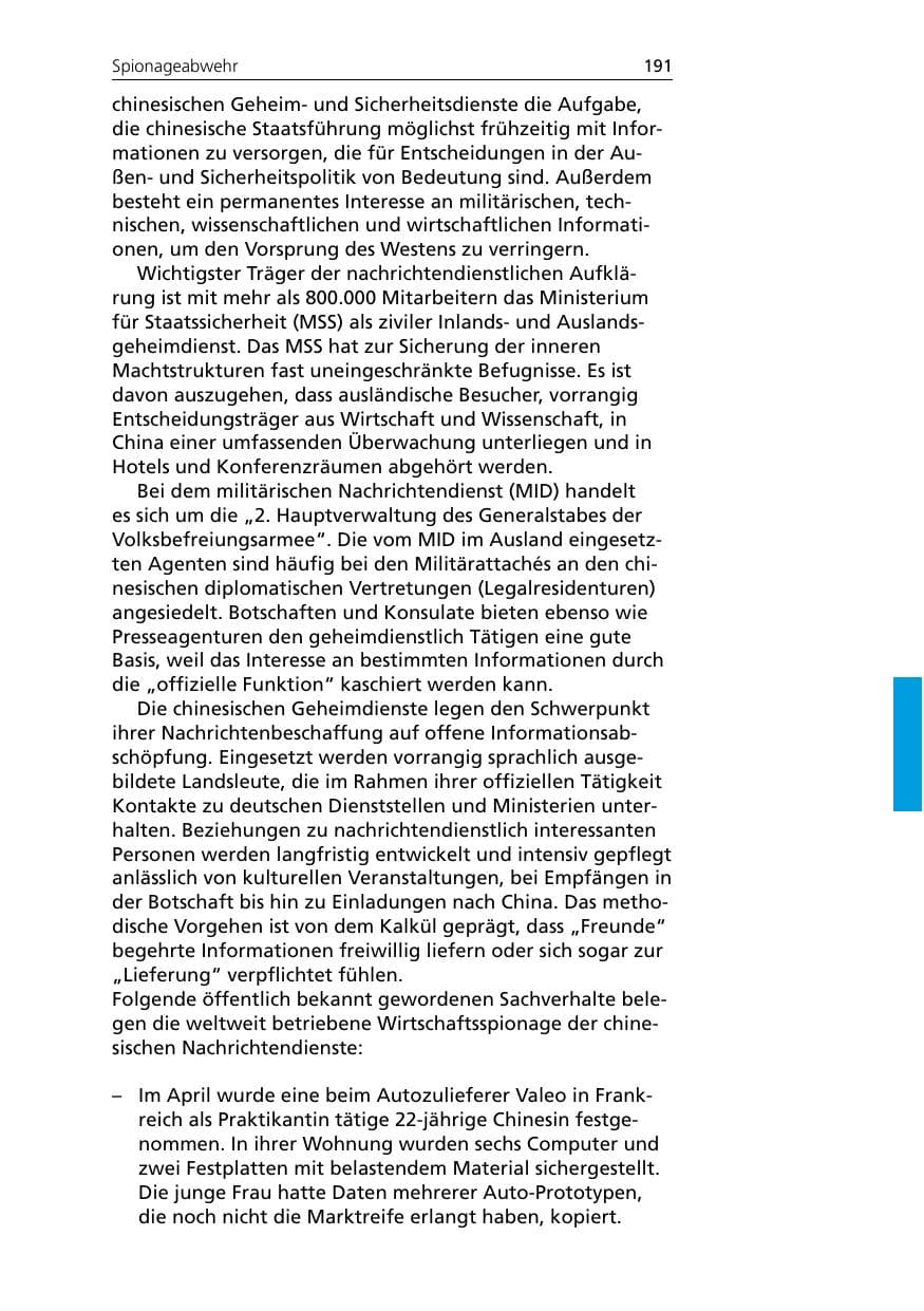 Seite 191 des Verfassungsschutzbericht 2005 Niedersachsen
