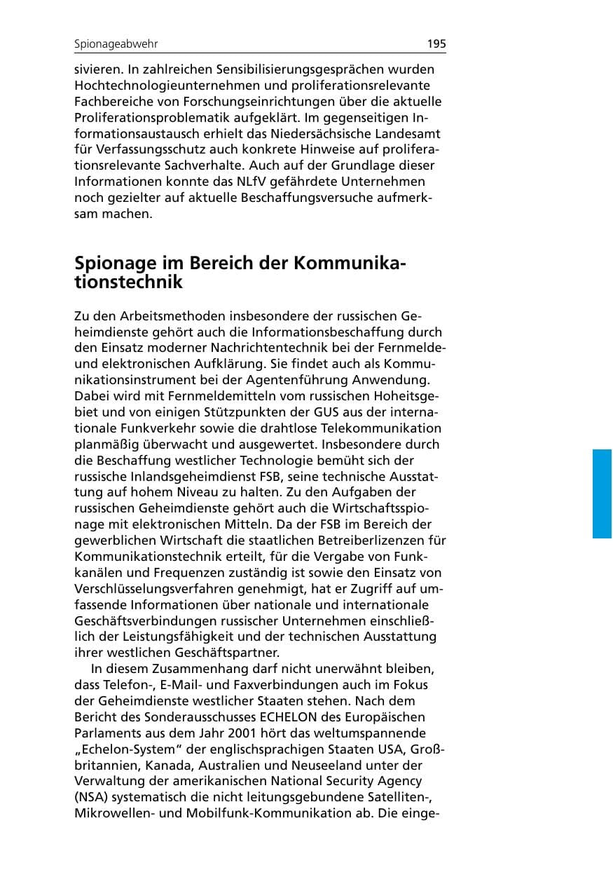 Seite 195 des Verfassungsschutzbericht 2005 Niedersachsen