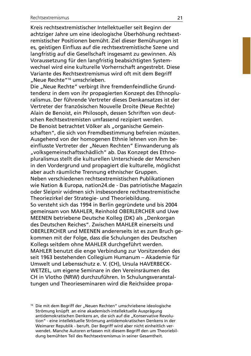 Seite 21 des Verfassungsschutzbericht 2005 Niedersachsen