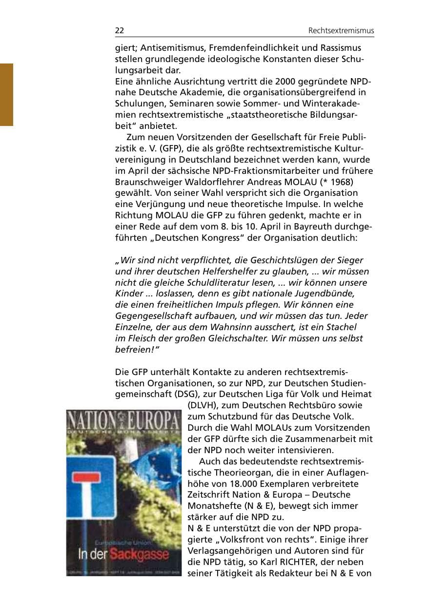 Seite 22 des Verfassungsschutzbericht 2005 Niedersachsen