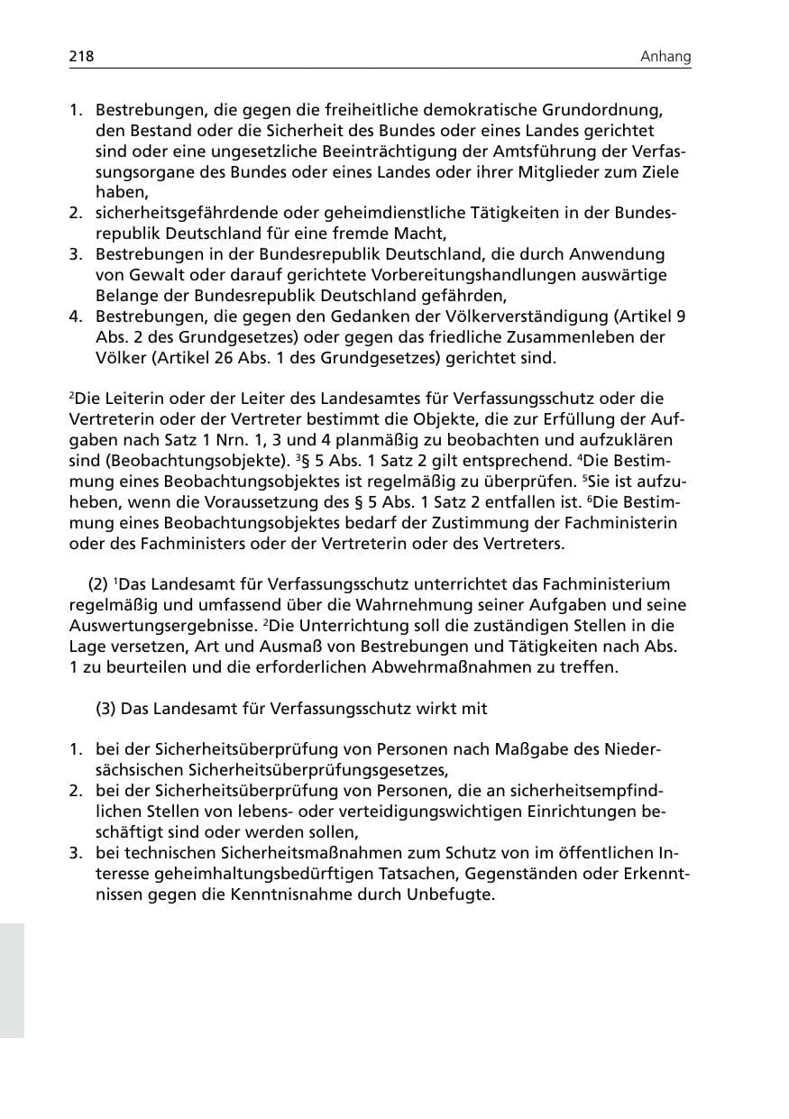 Seite 218 des Verfassungsschutzbericht 2005 Niedersachsen