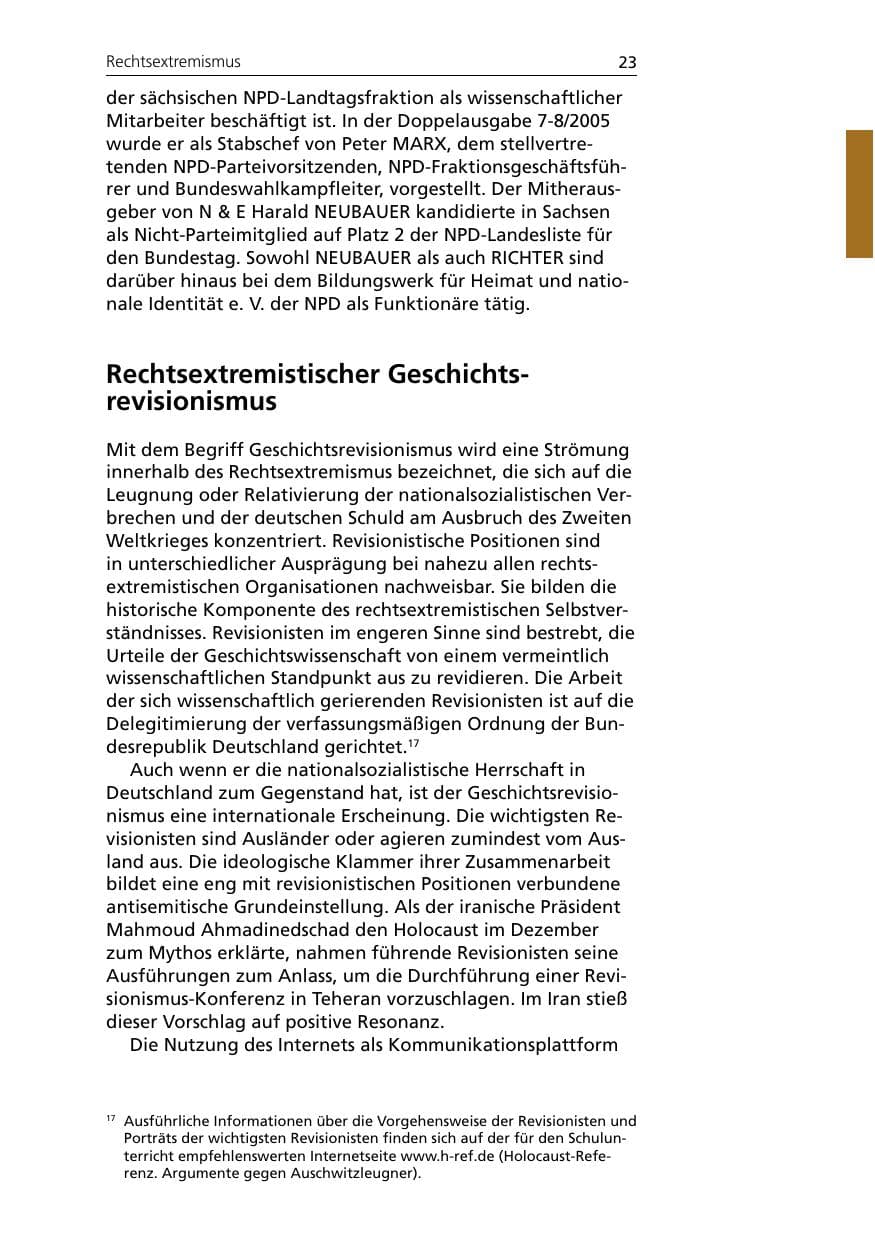 Seite 23 des Verfassungsschutzbericht 2005 Niedersachsen