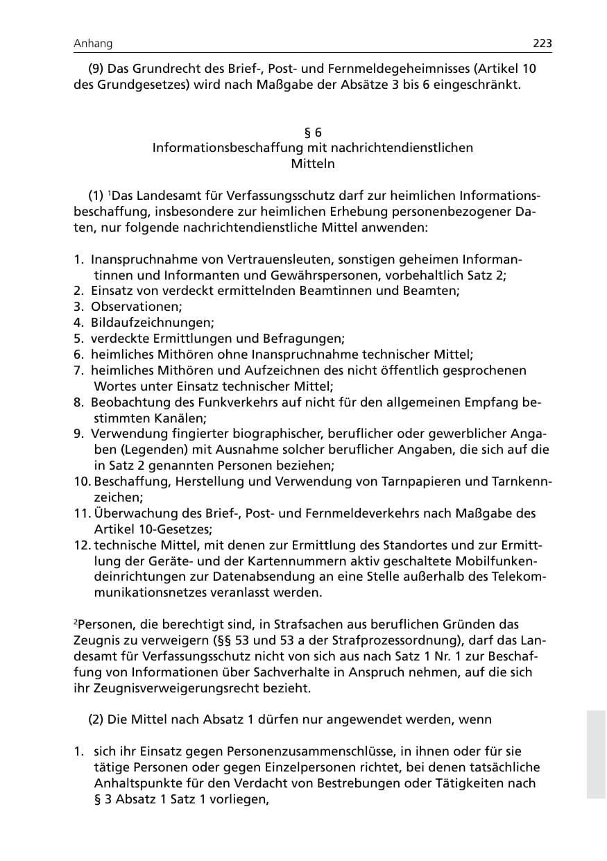 Seite 223 des Verfassungsschutzbericht 2005 Niedersachsen