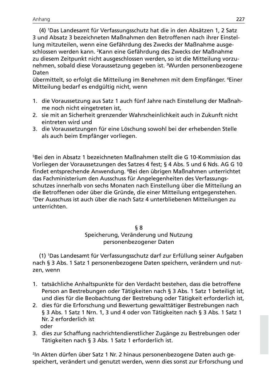 Seite 227 des Verfassungsschutzbericht 2005 Niedersachsen