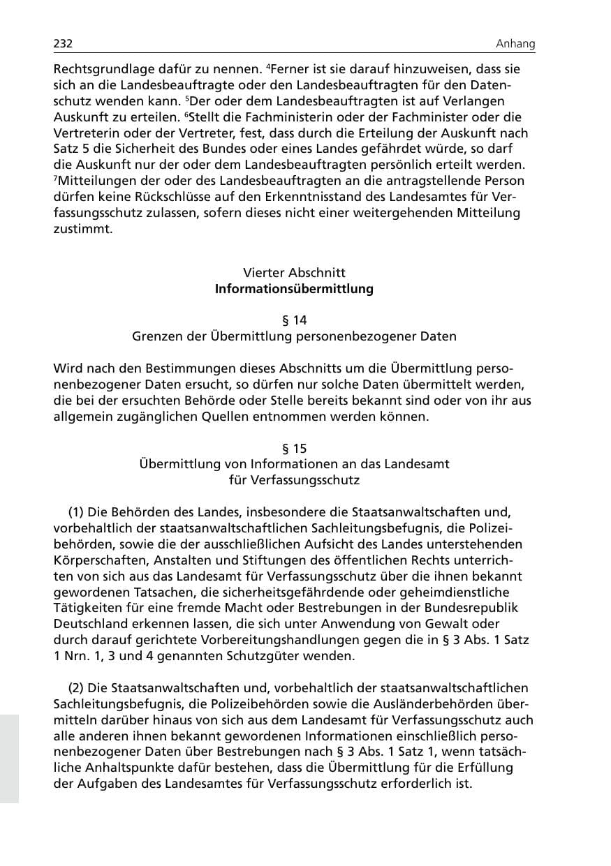Seite 232 des Verfassungsschutzbericht 2005 Niedersachsen