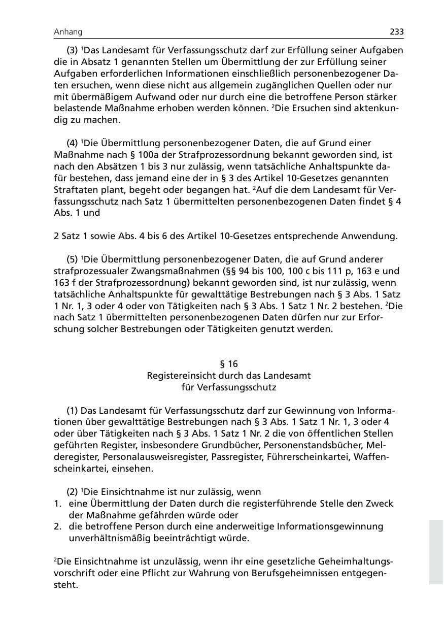 Seite 233 des Verfassungsschutzbericht 2005 Niedersachsen