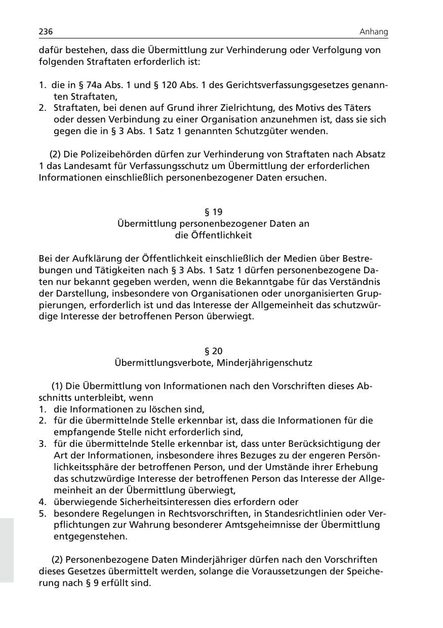 Seite 236 des Verfassungsschutzbericht 2005 Niedersachsen