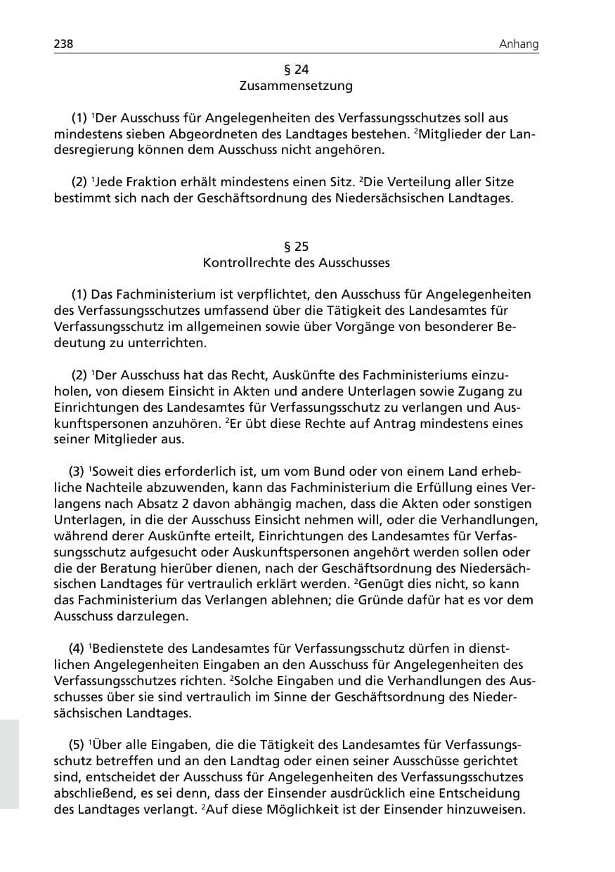 Seite 238 des Verfassungsschutzbericht 2005 Niedersachsen