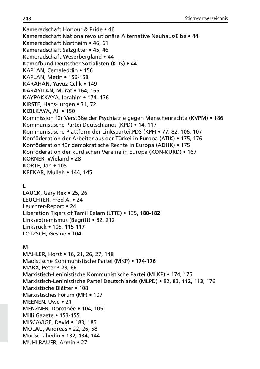Seite 248 des Verfassungsschutzbericht 2005 Niedersachsen