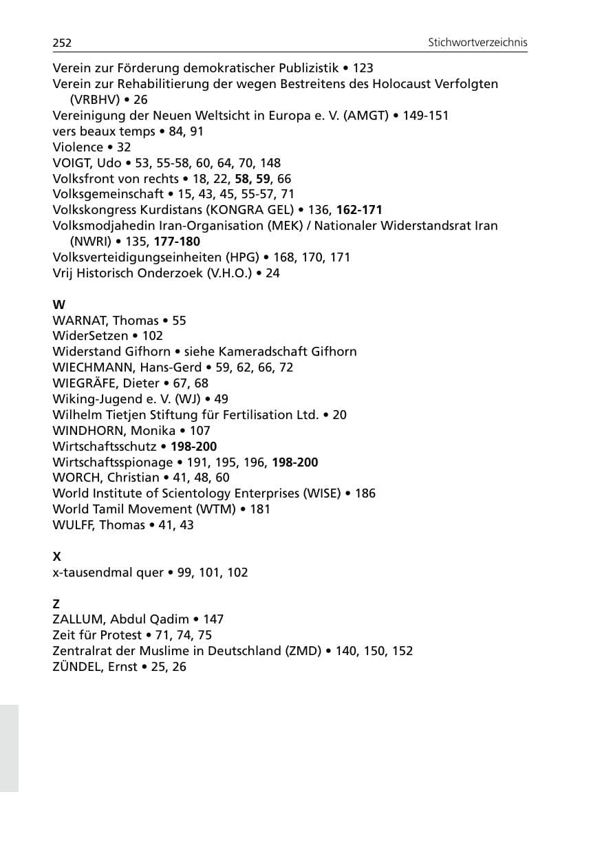 Seite 252 des Verfassungsschutzbericht 2005 Niedersachsen