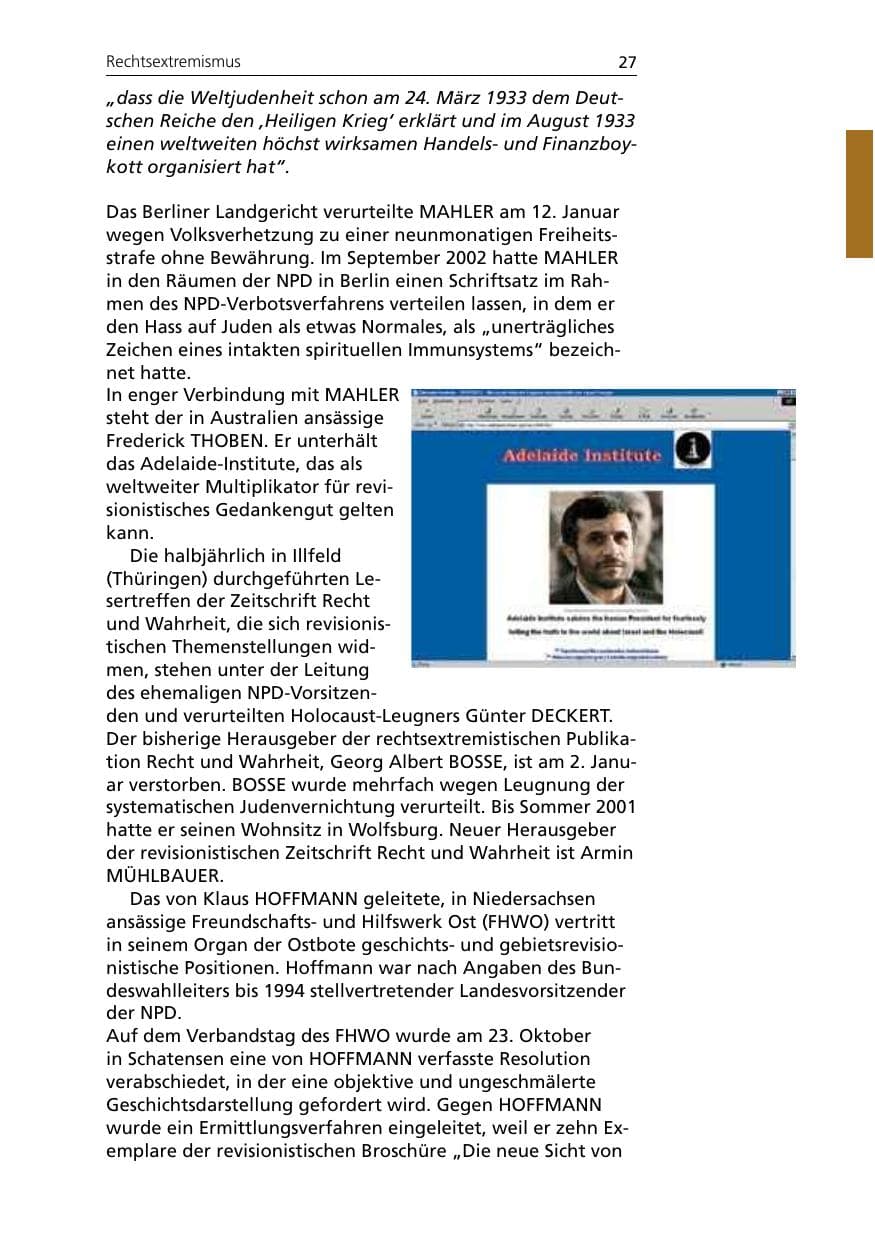 Seite 27 des Verfassungsschutzbericht 2005 Niedersachsen