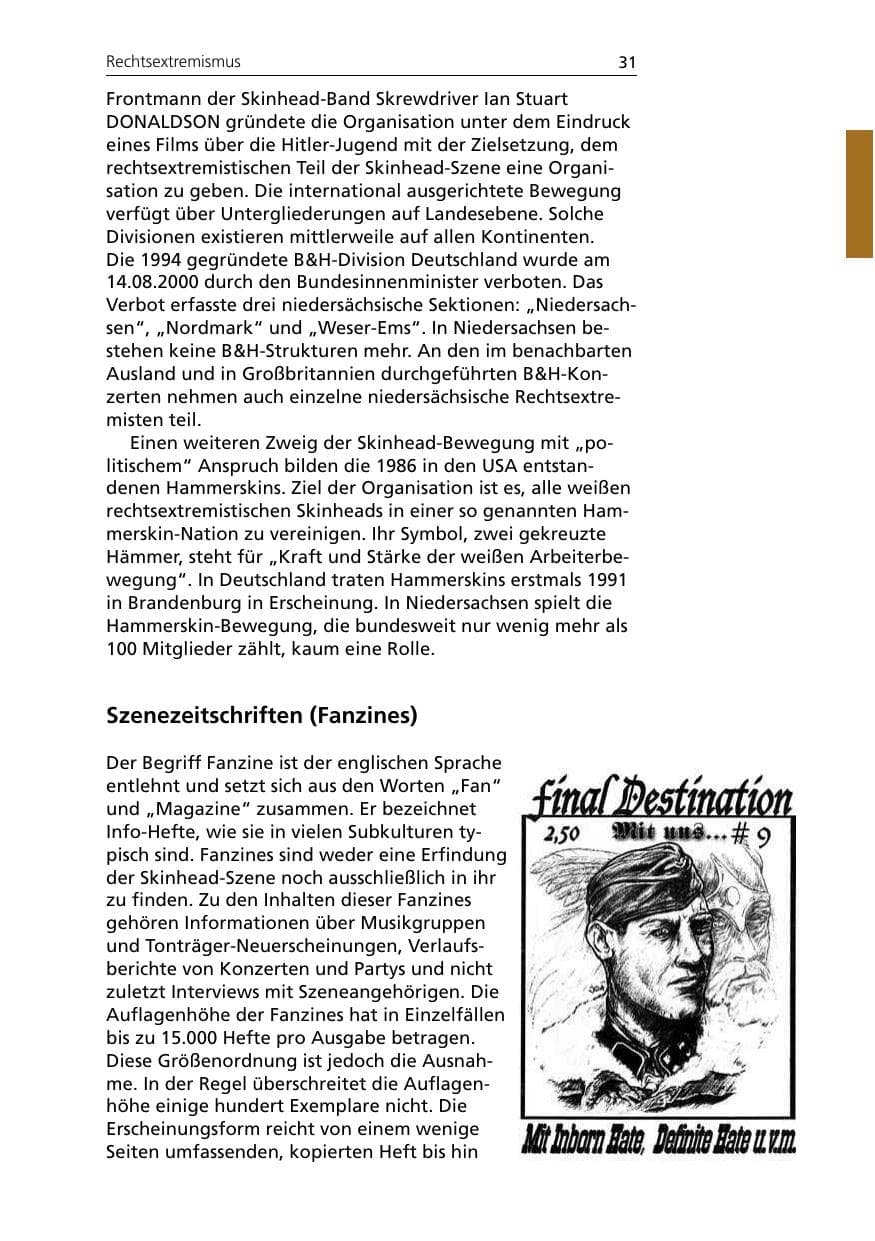 Seite 31 des Verfassungsschutzbericht 2005 Niedersachsen