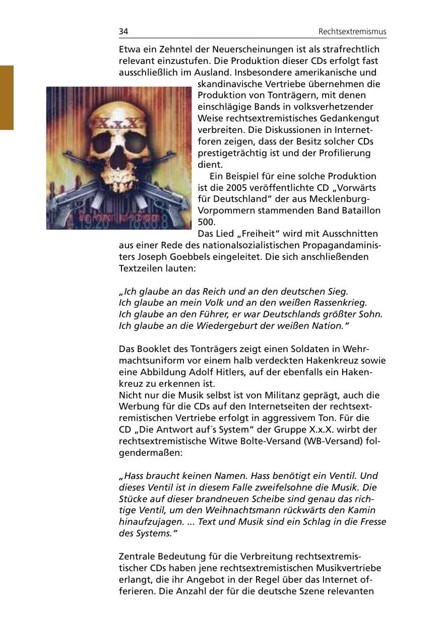 Seite 34 des Verfassungsschutzbericht 2005 Niedersachsen