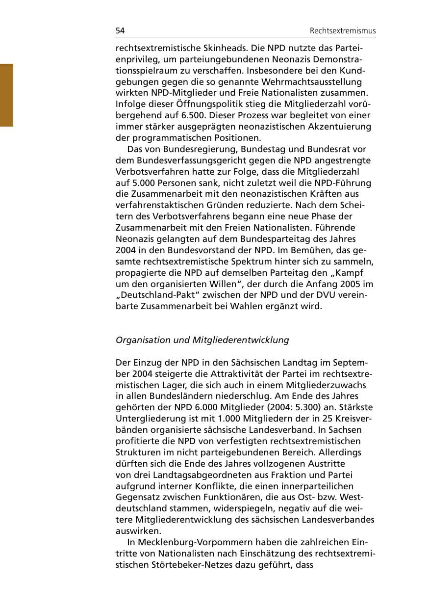Seite 54 des Verfassungsschutzbericht 2005 Niedersachsen
