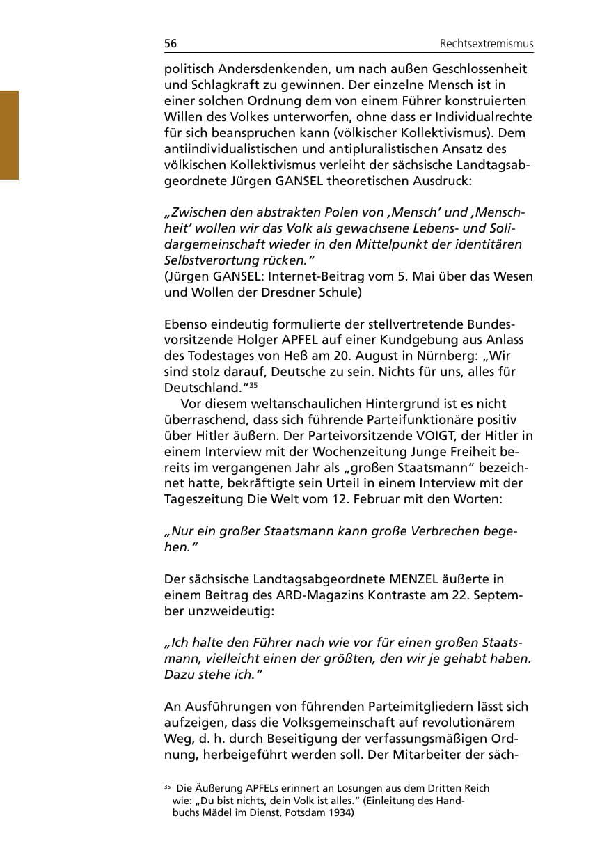Seite 56 des Verfassungsschutzbericht 2005 Niedersachsen